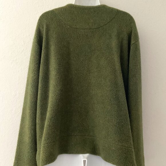 VINTAGE JANTZEN GREEN CARDIGAN WOOL BLEND SWEATER - Picture 5 of 16
